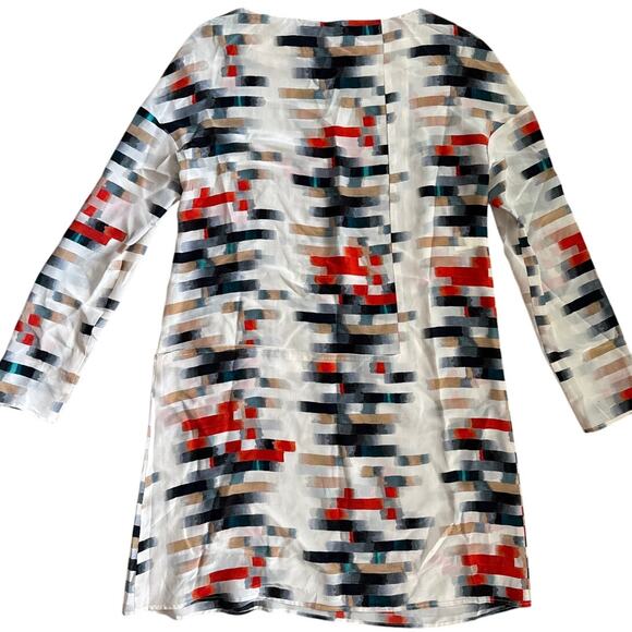 Cacharel Silk Abstract Print Midi Dress Multicolor Size 8 - Picture 2 of 10